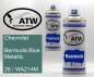 Preview: Chevrolet, Bermuda Blue Metallic, 26 / WA214M: 400ml Sprühdose + 400ml Klarlack - Set, von ATW Autoteile West.